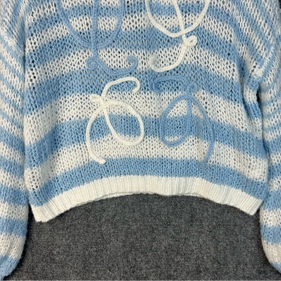 Loewe Women's Blue
Anagram Embroidered Striped Mohair-Blend Sweater size small - Picture 3 of 9